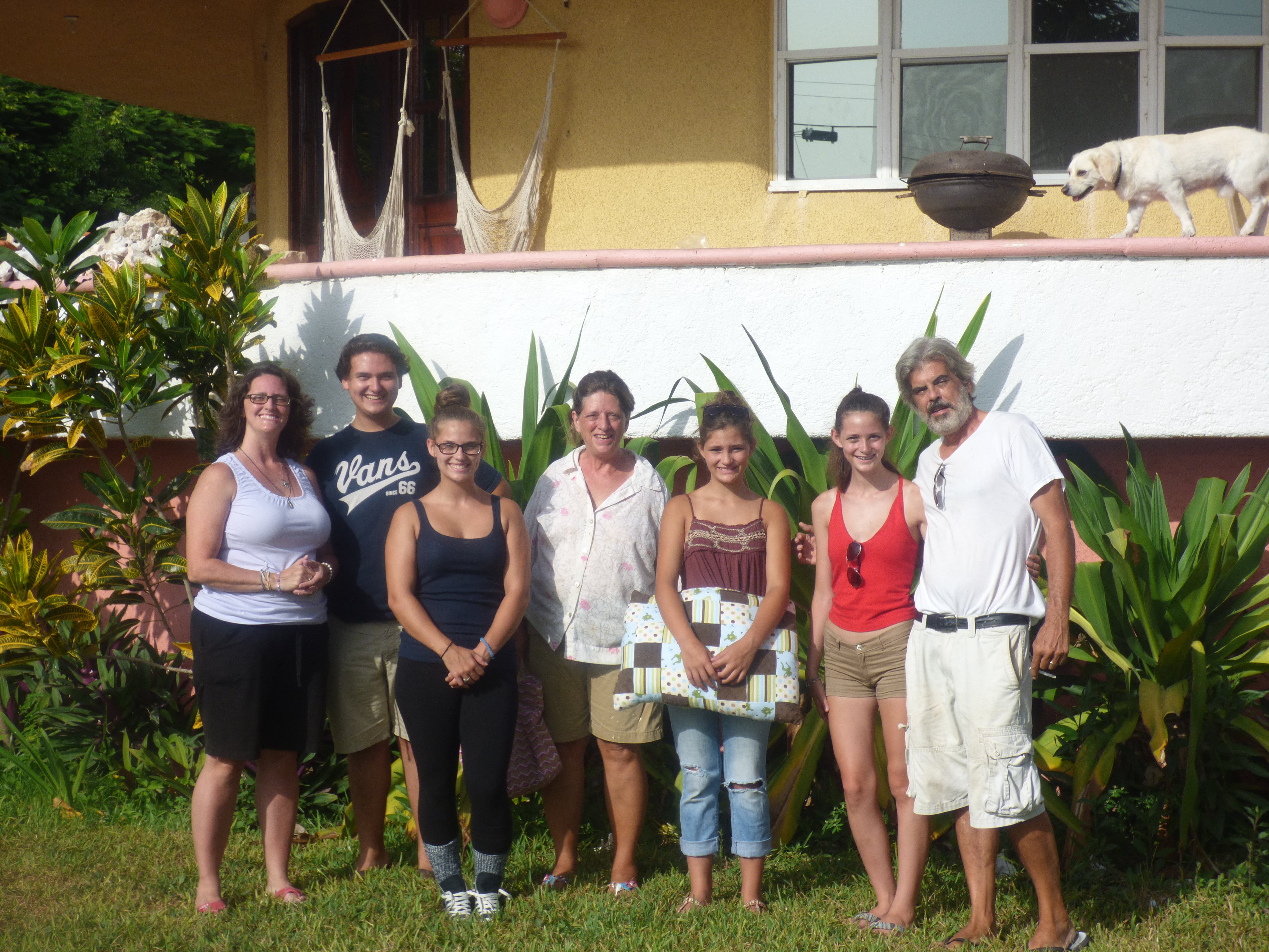 Garden guests at Casa Pastel Isla Mujeres Caribbean vacation home